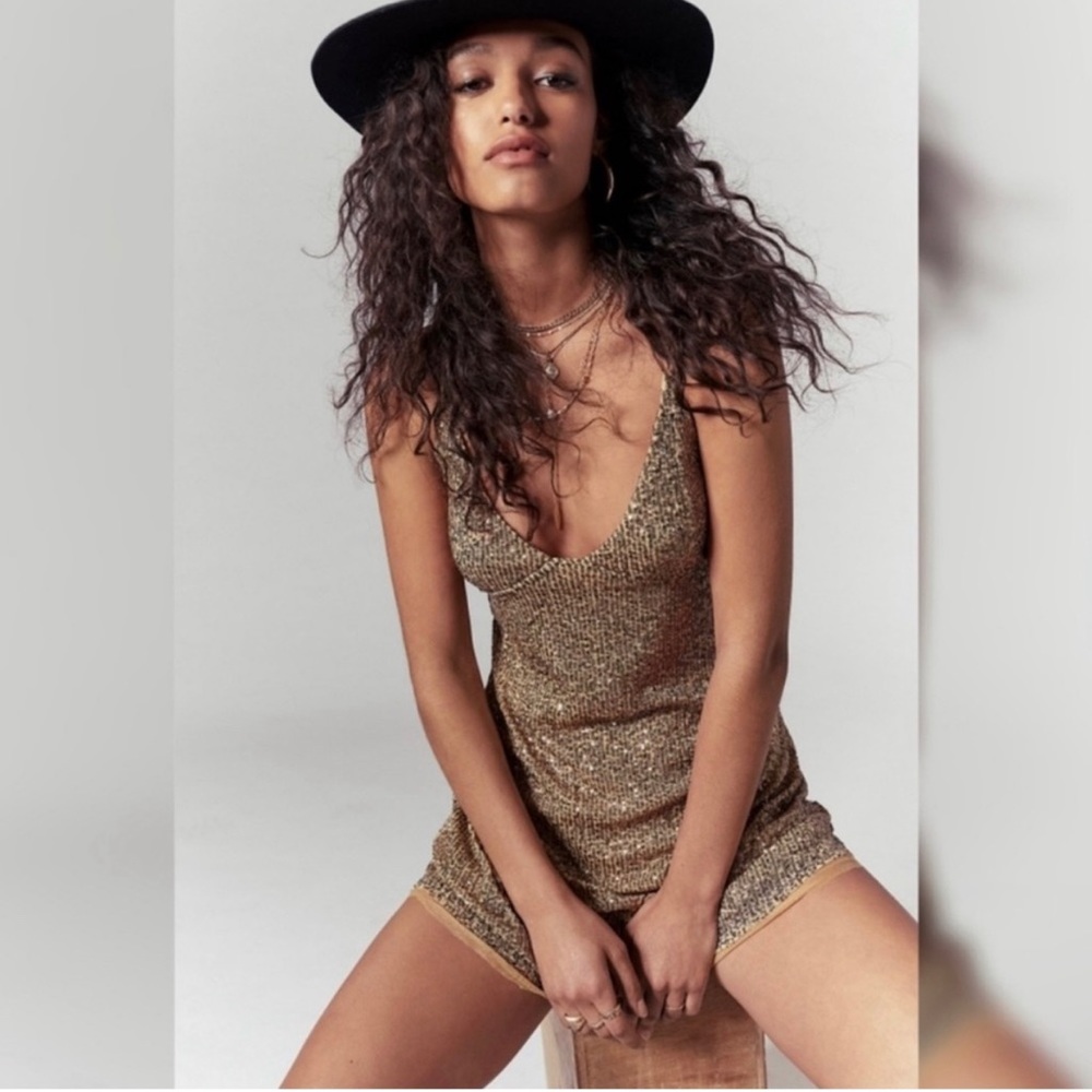 Free People Gold Rush Mini Dress